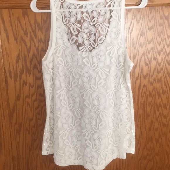 Express Lace & Sequin Tank Top - Picture 2 of 3